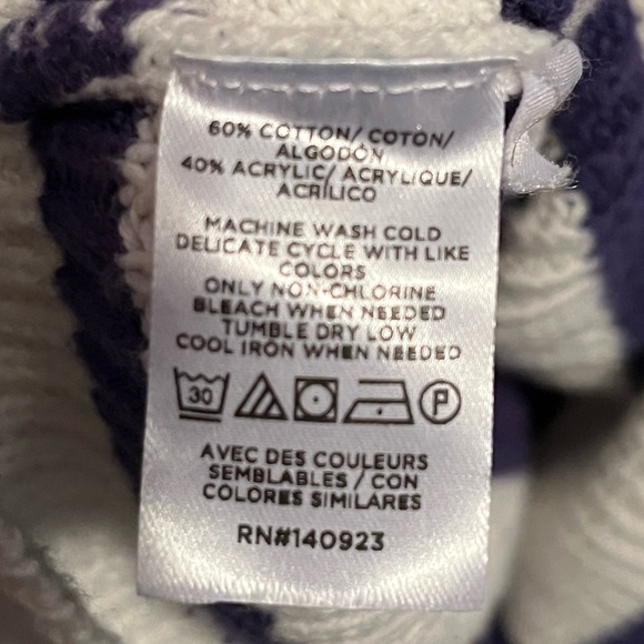 LOFT Women's Striped Sweater - Navy and White - Picture 6 of 10